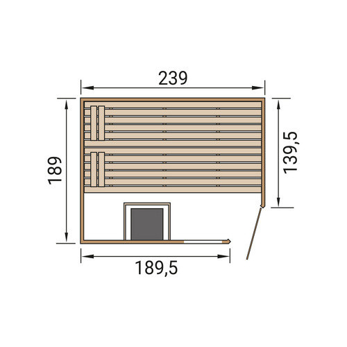 WEKA Massivholzsauna Valida Eck 3 in Braun mit 9 kW Ofen und externer Steuerung - Bild 3