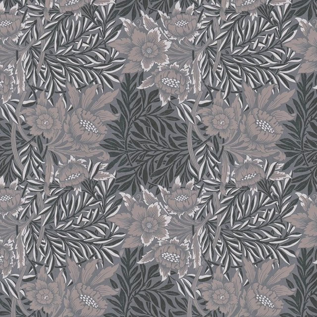 PROFHOME 390585-GU Blumen Tapete Floral Matt in Grau Beige Schwarz Weiß, Vlies Tapete mit botanischem Muster, Breite: 0,53 m, Länge: 10,05 m - Bild 1