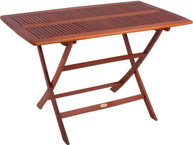 DELUKE Gartentisch BOZEN rechteckiger Klapptisch aus Eukalyptus in Braun, B/T/H: 120 x 70 x 74 cm - Bild 1