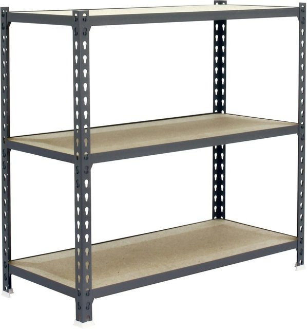 PROREGAL Schwerlastregal Baby Muli aus Metall in Grau mit 3 verstellbaren Fachböden, H x B x T: 90 x 120 x 40 cm - Bild 1