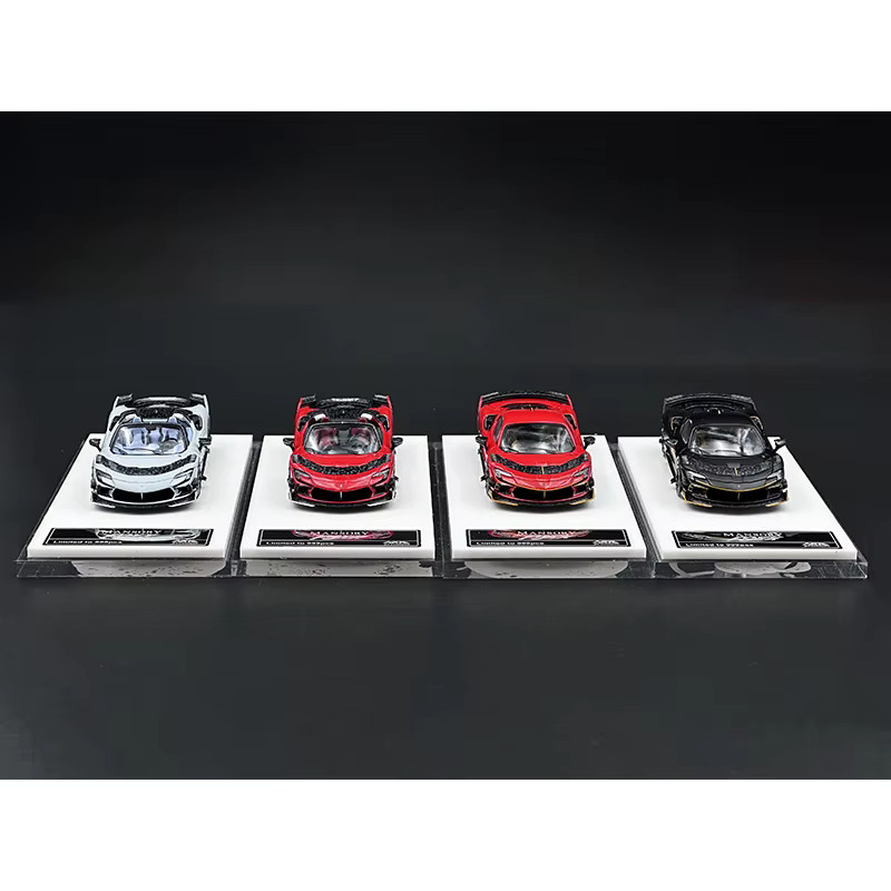 HKM SF90 F9XX Modifizierte Version Supersportwagen-Modell, 1:64, Druckguss-Diorama - Bild 3