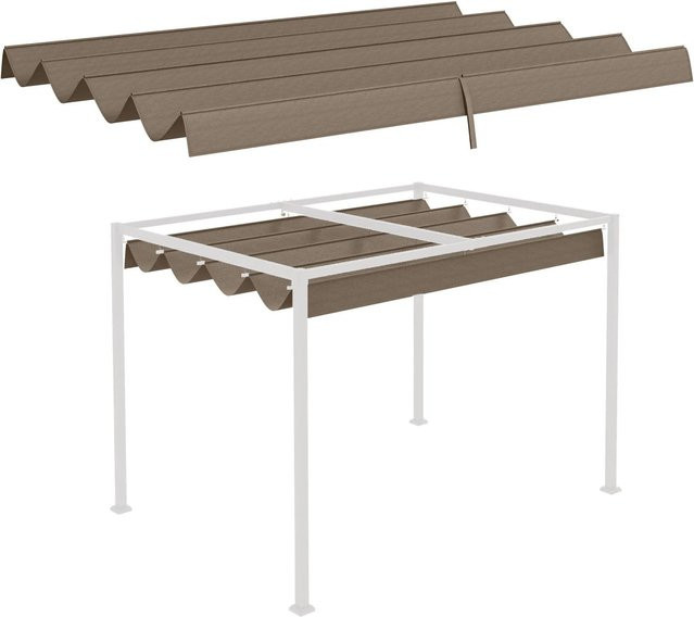 Outsunny Ersatz-Vordach aus Polyester für Gartenpavillon und Pergola, Farbe Kaffee, B: 245 cm, T: 286 cm, H: 23 cm - Bild 1