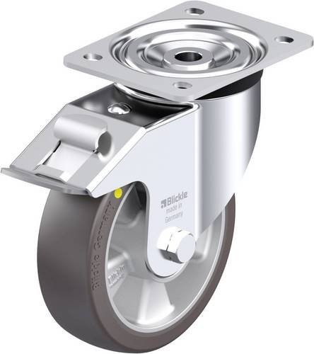 Blickle L-ALST 160K-FI-AS Stahlblech-Lenkrolle in Silber, Rad-Durchmesser: 160 mm, Tragfähigkeit: 400 kg - Bild 1