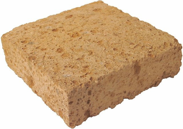 Scherf Tuffsteinplatte Naturstein Optik in Braun und Beige, B/T/H: 37 x 37 x 11 cm - Bild 1