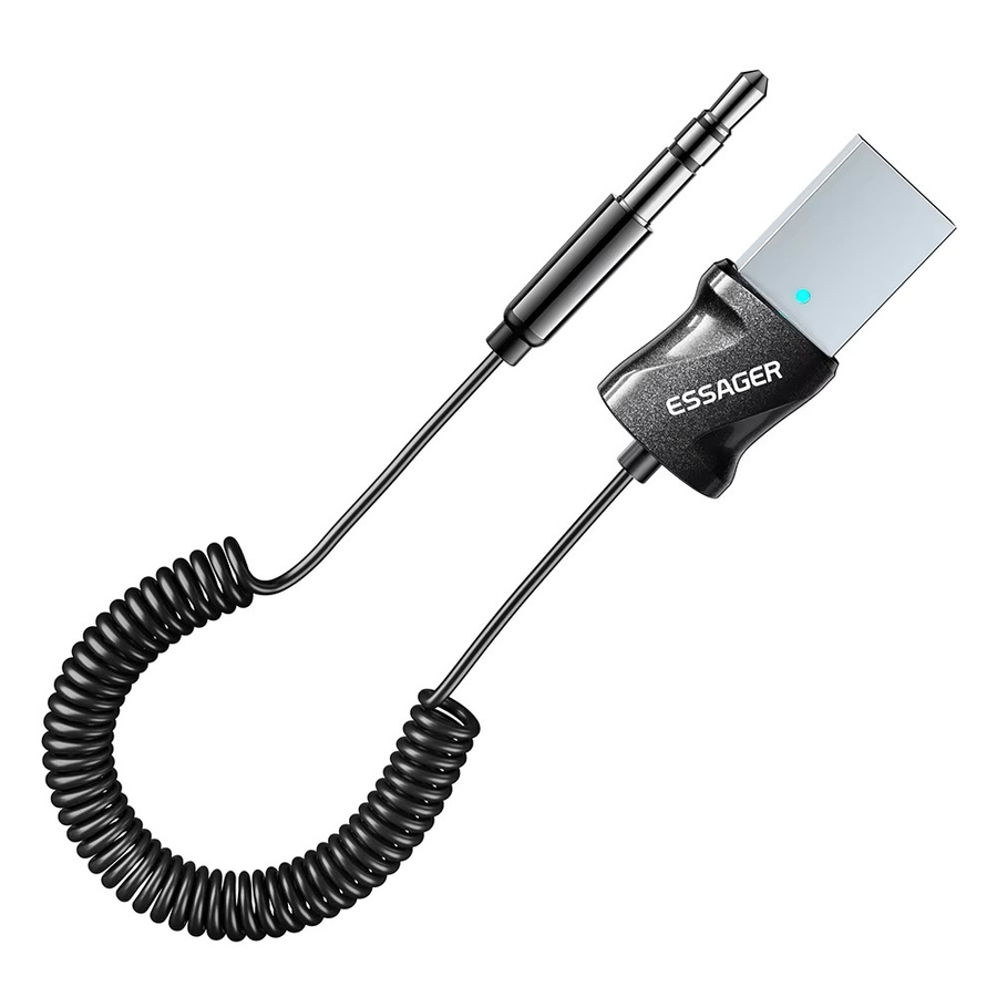 Essager Bluetooth 5.0 Aux-Adapter in Schwarz: Kabelloser Bluetooth-Empfänger für das Auto mit USB auf 3,5-mm-Klinkenstecker, Audio-Streaming und Freisprecheinrichtung mit Mikrofon - Bild 5