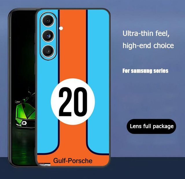Star G-Gulf Racing Handyhülle für Samsung Galaxy S25 S24 S23 S22 S21 S20 Plus Ultra Note20 in Schwarz - Bild 1
