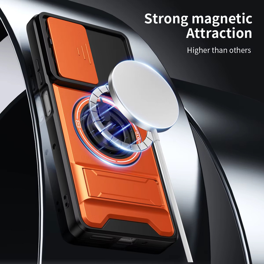 Stoßfeste Panzer-Handyhülle für Motorola Moto G15 G17 Power G05 E15 G04 G24 G04S E14 Edge 70 60 60S 50 Fusion G 5G Play in Silber und Orange - Bild 4