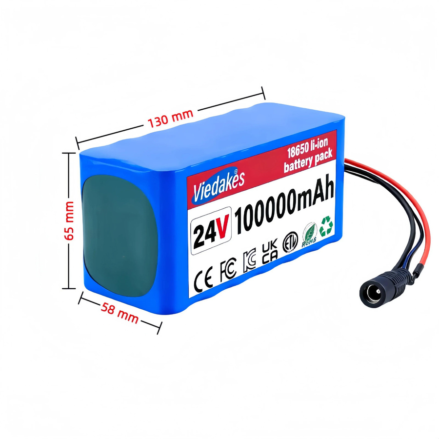 Viedakes 24V 100Ah Lithium-Batterie mit BMS und Ladegerät, 7S3P 21700 Zellen, Blau - Bild 3