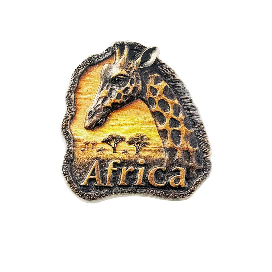 Kreativer 3D Kühlschrankmagnet Giraffe aus der Afrikanischen Savanne in Multicolour als Reise-Souvenir für dein Zuhause oder das Büro - Bild 4