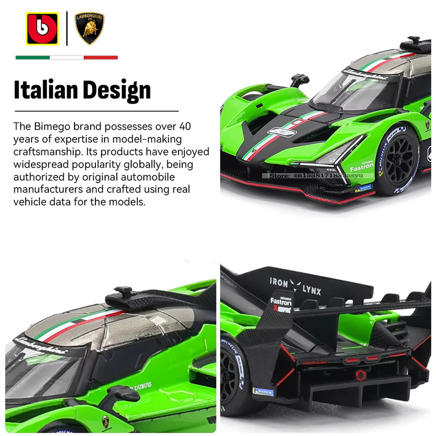 Bburago Lamborghini SC63 LMDh, Rennmodell, 1:43, ab 14 Jahren - Bild 2