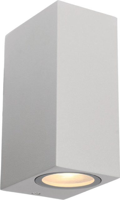 LED's,ight Außen-Wandleuchte Eckig in Grau mit 2-flammigem Up-Down-Licht und GU10 Fassung - Bild 1