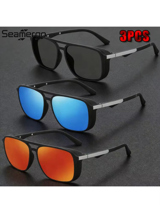 SEAMERGO Sonnenbrille, quadratisch, Vollrand, schwarz, Unisex, polarisiert - Bild 4