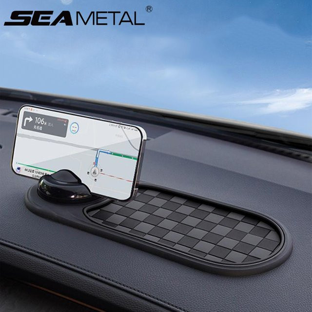 SEAMETAL Auto Dashboard Telefonhalterung mit Sonnenbrillenhalter und Parkplatz-Nummernschild in Schwarz - Bild 1