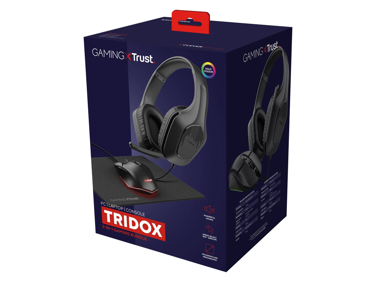 Trust GXT 790 Tridox 3-in-1 Gaming-Bundle mit Maus, Headset und Mauspad in Schwarz mit Mehrfarbiger Beleuchtung - Bild 3