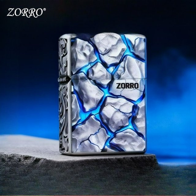 ZORRO Popular Series Winddichtes Feuerzeug mit Split Stone Armor Design und kreativem Farbdruck - Bild 1