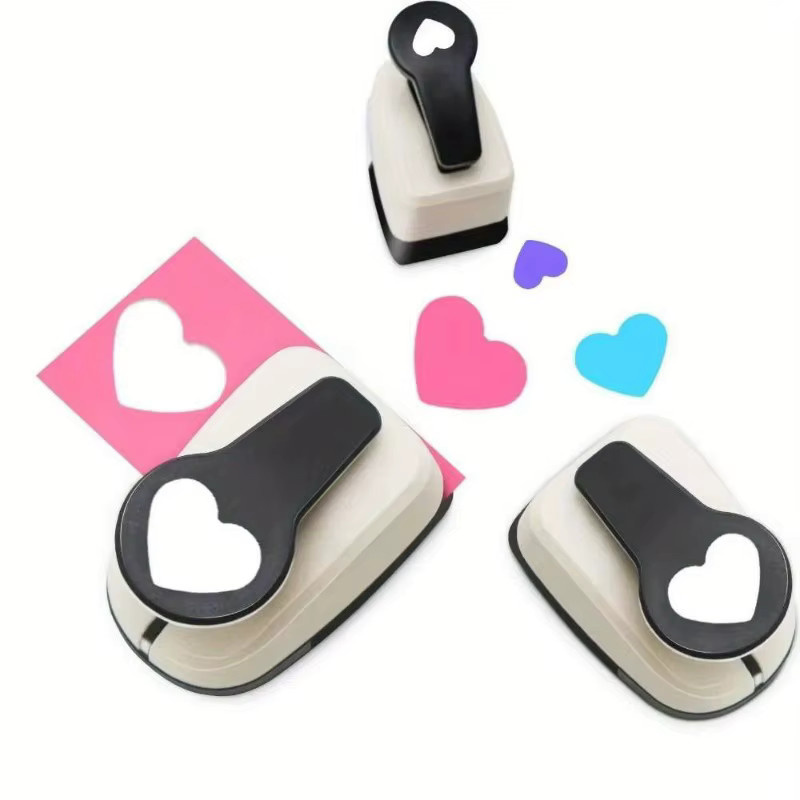 Herz-Locher Set für Scrapbooking in Weiß mit den Größen 9 mm, 16 mm und 25 mm - Bild 2