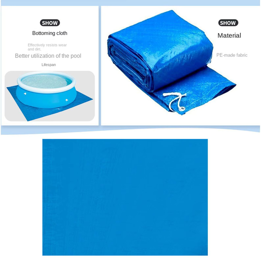 Rechteckige Pool-Unterlage aus Kunststoff in Blau, B/T/H: 445 x 445 cm - Bild 4