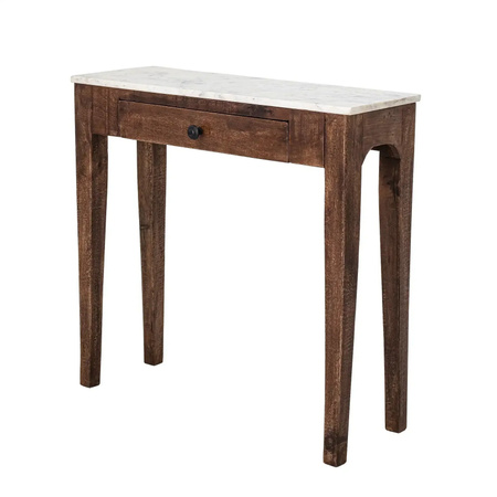 Bloomingville Konsolentisch Hauge aus Mangoholz und Marmar in Braun mit Breite: 79 cm