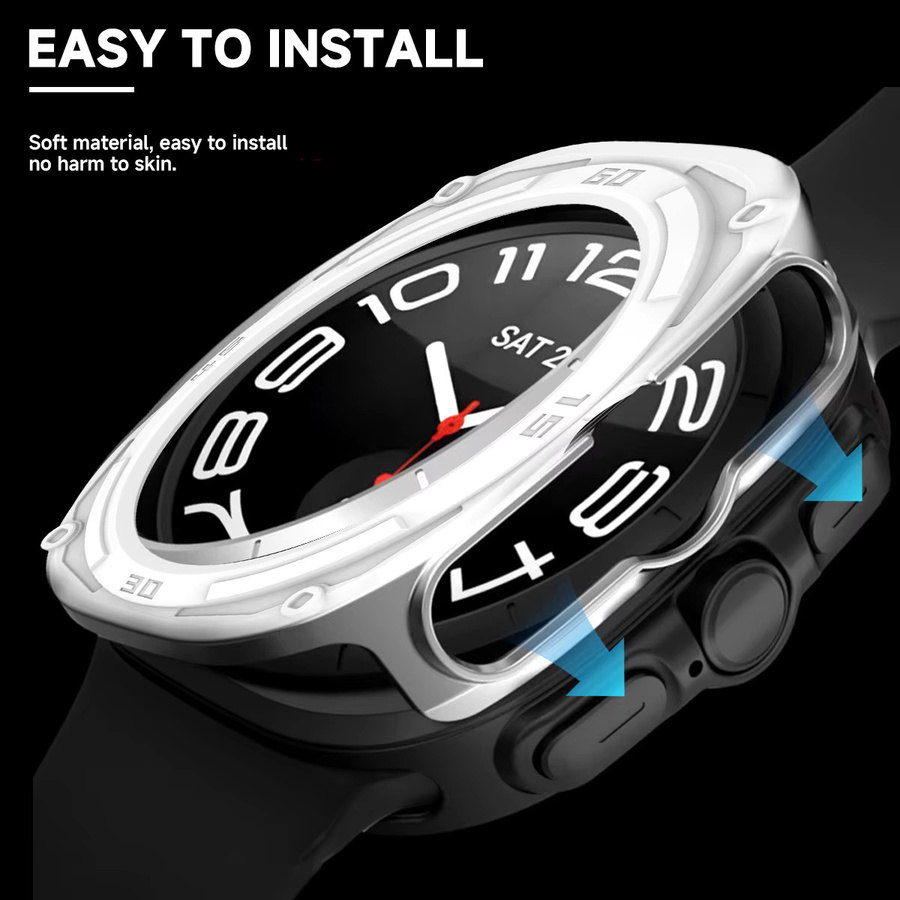 CAOWTAN Displayschutz-Hülle für Samsung Galaxy Watch Ultra 47mm, TPU, Weiß - Bild 3