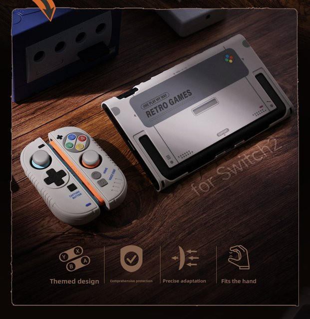IINE Switch 2 Controller-Schutzhülle aus Silikon mit Joystick-Kappen und Hauptgeräte-Schutzschale in Weiß - Bild 1