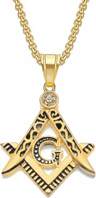 MAGIC ZONE Halskette & Anhänger, Edelstahl, Gold, Zirkonia, Unisex - Bild 1