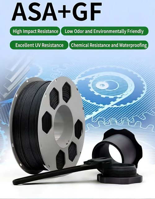 GIOIO ASA GF Filament 1,75mm Glasfaserverstärktes ASA 3D-Druckmaterial Grau 1kg - Bild 1