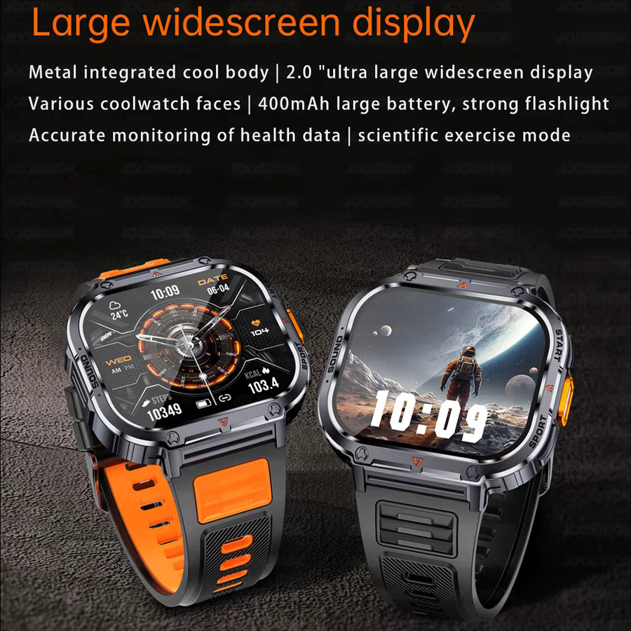 ChiBear Smartwatch, Herren, Schwarz, Silikon, 2,0 Zoll, Wasserdicht - Bild 2