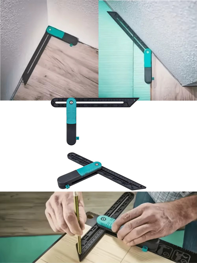 FNICEL Verstellbarer T-Winkelmesser mit Gleitfunktion und Wasserwaage für Profis zur Holzbearbeitung und Tischler-Markierung - Bild 6