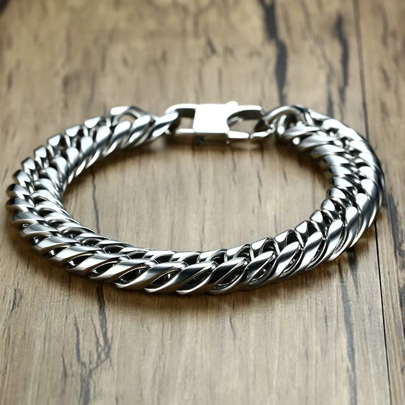 YDSMOSO Armband mit Seitenkette, Edelstahl, Silber, Unisex - Bild 3