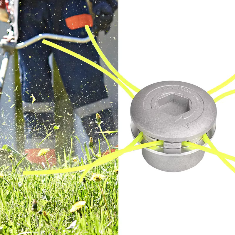 Universeller Aluminium-Trimmerkopf mit vier Saiten für Rasenmäher und Gartenschneider in Silber - Bild 2