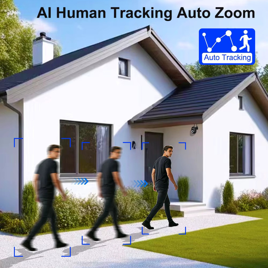 SZSINOCAM 2er Set WLAN IP-Kamera mit 3MP HD Auflösung, PTZ-Funktion, 4-fach Zoom, Nachtsicht in Farbe, Tracking und Zwei-Wege-Audio, Schwarz - Bild 4