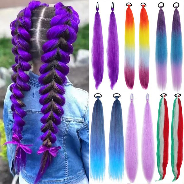 AOOSOO HAIR Synthetischer Pferdeschwanz, lila, 2 Stück, Unisex - Bild 1
