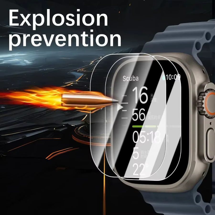 BAPPSUS Displayschutzfolie aus gehärtetem Glas für Apple Watch Ultra 2 und Ultra 3 (49 mm), transparent - Bild 4