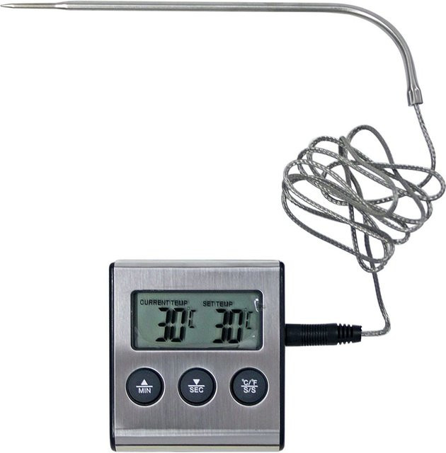 Schneider Einstichthermometer mit Alarmfunktion und Timer aus Edelstahl in Silber, B/H: 6,5 x 7,0 cm - Bild 1