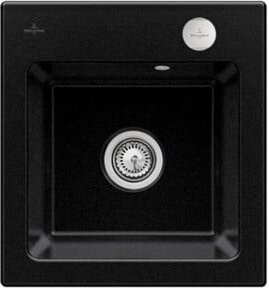 Villeroy & Boch Subway 45 XS Flat bündige Spüle mit Ablaufgarnitur und Excenterbetätigung in Schwarz - Bild 1
