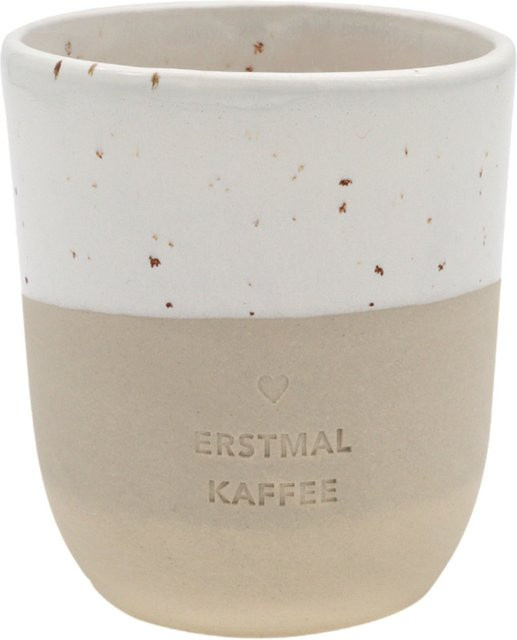 Eulenschnitt Becher Erstmal Kaffee aus Keramik, Mehrfarbig, 320 ml - Bild 1
