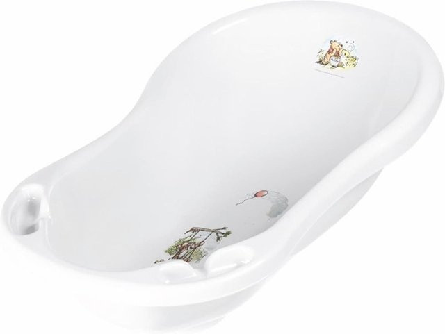 Lorelli Babybadewanne Comic in Weiß mit ergonomischer Form und Ablagefächern ab Geburt - Bild 1