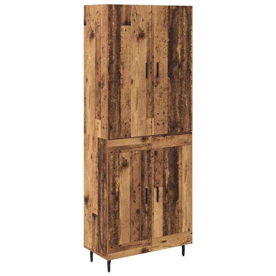 vidaXL Highboard 2-teilig in Altholz-Optik und Glas, modern, braun, B/T/H: 180 x 34 x 120 cm - Bild 2