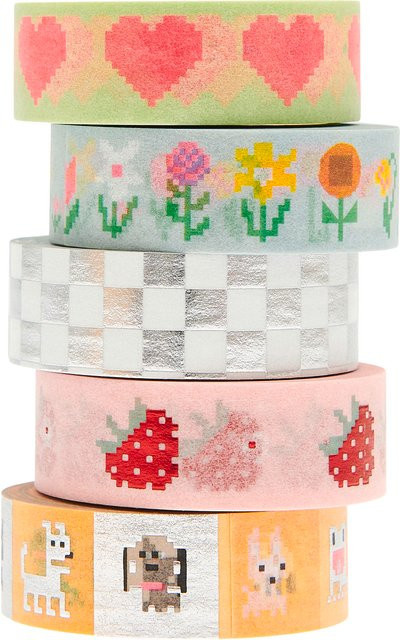 Rico Design Paper Poetry Washi Tape Set Futschikato Pixel in Multicolor - Bild 1
