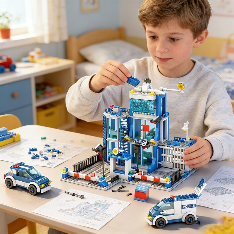 Linyi toy Polizei Weltraum Stadtgebäude Bausteine Sammelset - Bild 3