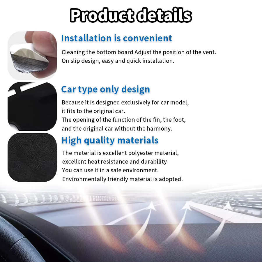 CATUSIKI Armaturenbrett-Matte für Hyundai Tucson NX4 N-Line, Sonnenschutz und Schutzabdeckung, Schwarz - Bild 4