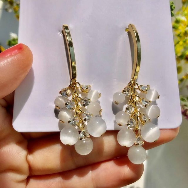 Wucifang Jewelry Ohrringe, Opal, grau, Damen - Bild 1