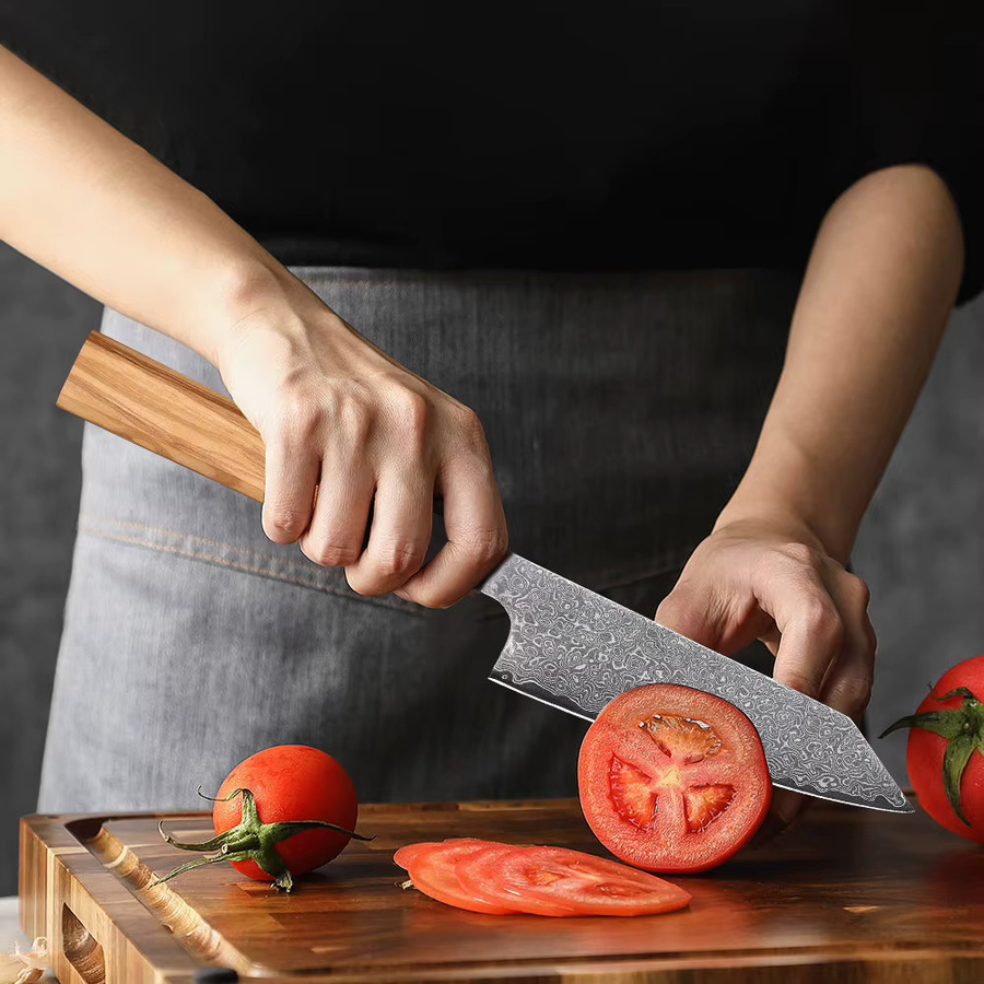 YIZEMA Allzweckmesser aus Damaststahl mit Holzgriff, 12,7 cm Profi-Küchenmesser für Obst, Gemüse und Fleisch - Bild 4
