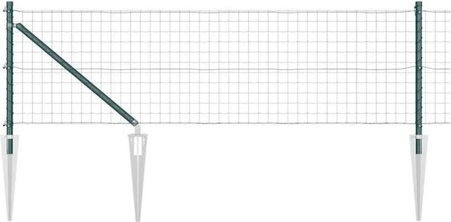 vidaXL Zaun mit Pfosten Grün aus Stahl und PVC, Höhe: 60 cm, Länge: 25 m - Bild 1