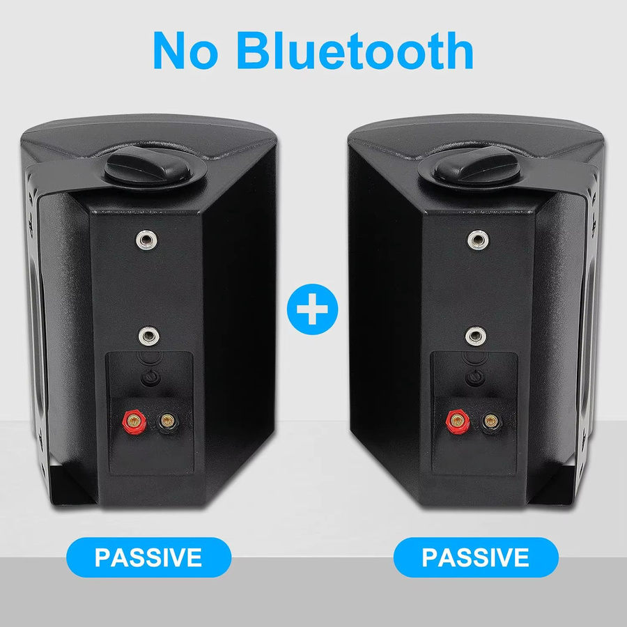 Herdio 4 Zoll Outdoor-Lautsprecher 200W Passiv, Wasserdicht mit Starkem Bass und Stereo-Abdeckung, Schwarz - Bild 4