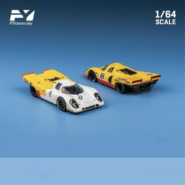 Findclassically 917K Diecast Modellauto, 1:64, Gelb Weiß Blau Grau, ab 14 Jahren - Bild 1