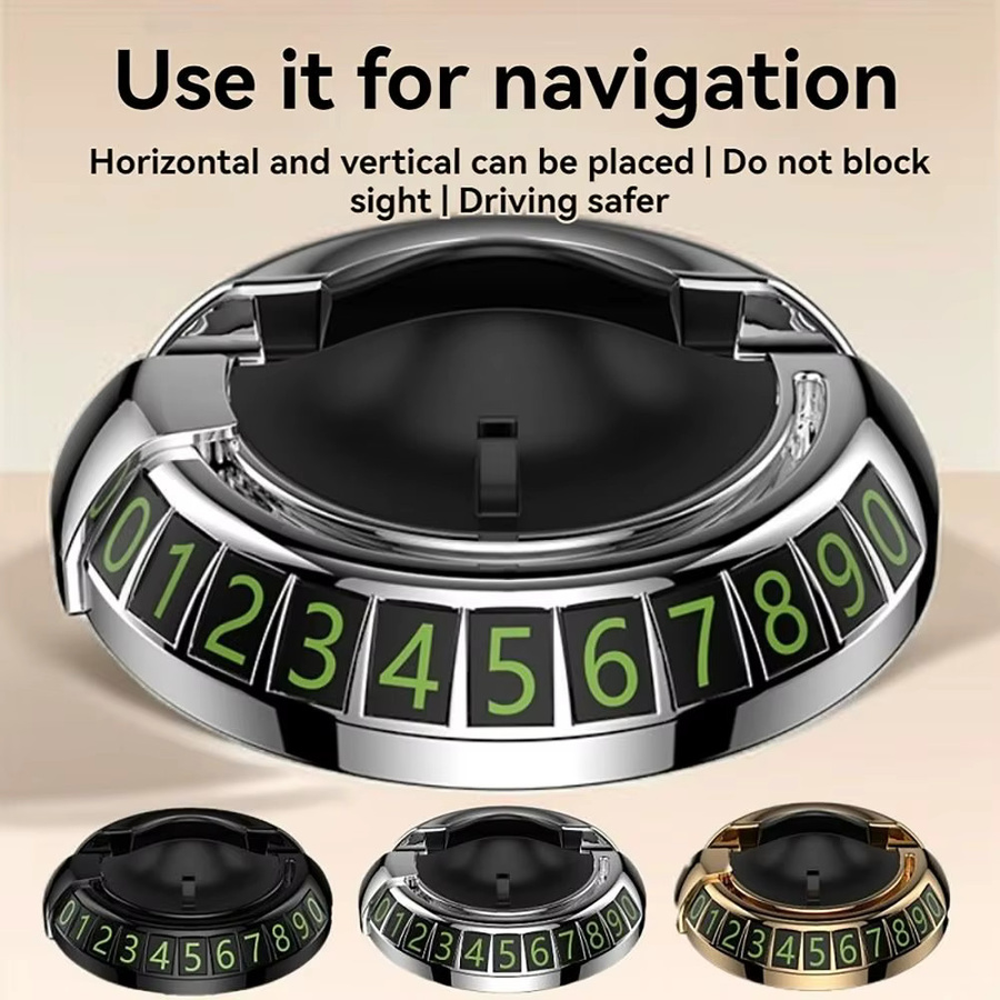 Universeller 2-in-1 Autotelefonhalter für das Armaturenbrett mit 360 Grad Rotation und multifunktionalem Parkplatz Nummernschild in Silber - Bild 2