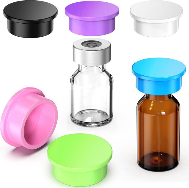 12er Set Silikon Schutzkappen für Glasflaschen, auslaufsichere Abdeckungen in 6 Farben, Durchmesser: 13 mm oder 20 mm - Bild 1