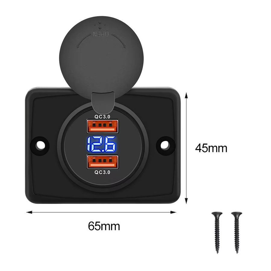 Kebidumei Schnelllade-Steckdosen-Netzteil mit PD 30W und QC 3.0, USB-C Anschluss für Auto, Bus und Wohnmobil, Schwarz - Bild 5