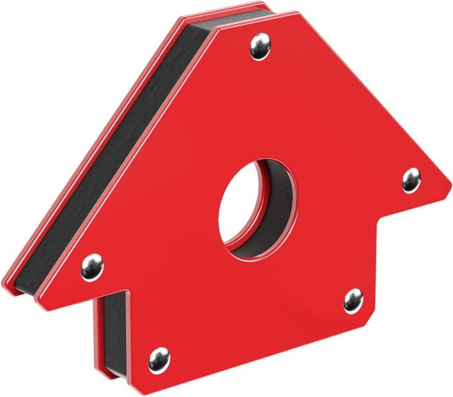 Wiltec Schweißmagnet in Rot mit 11 kg Haltekraft, Schweißwinkel B/H/T: 12,0 x 8,0 x 1,5 cm - Bild 1